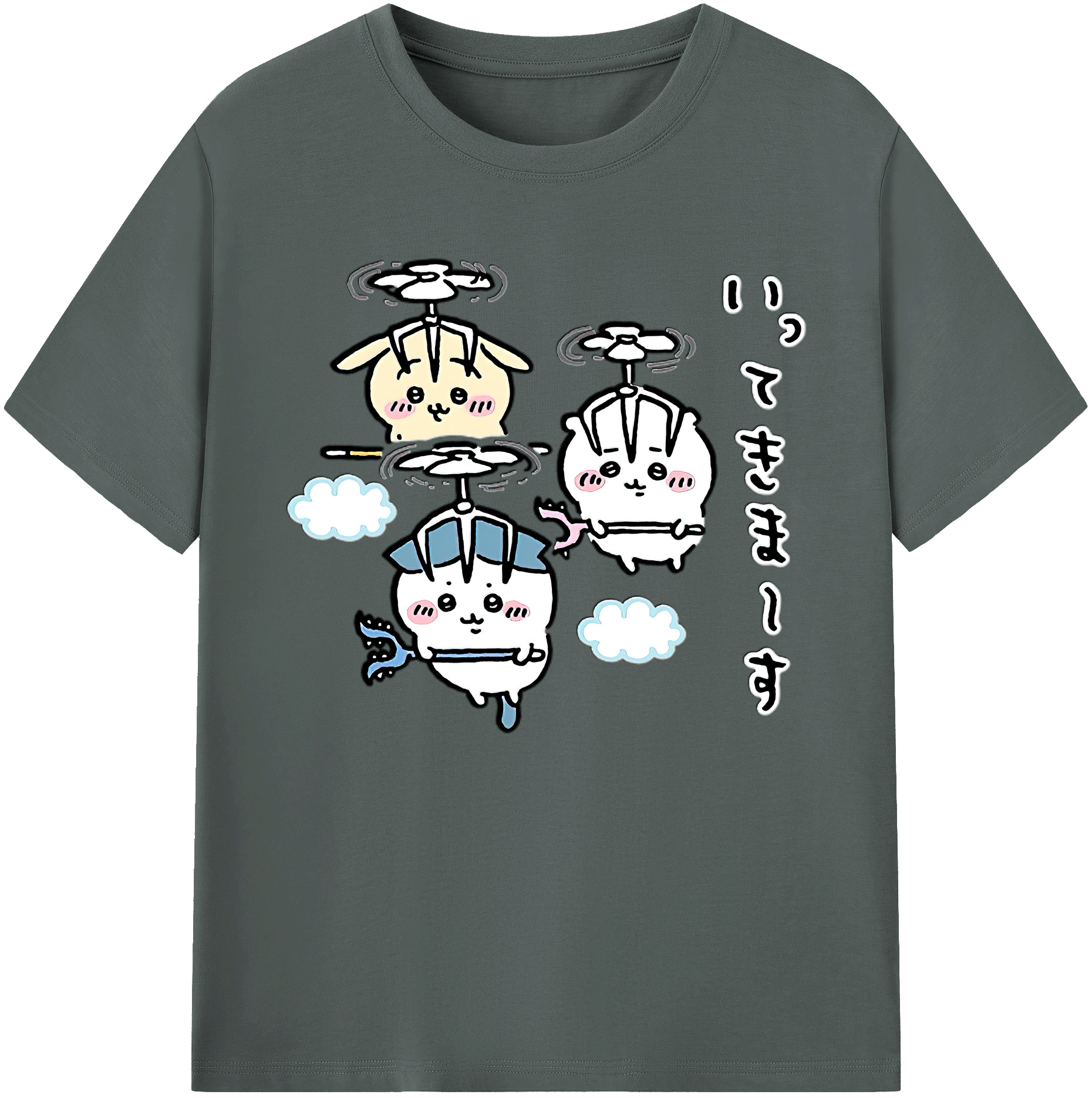 （画像用） ちいかわ ちいかわ Chii-kawa chiikawa 綿100％ メンズ半袖Tシャツ｜肌触りやわらか＆通気性